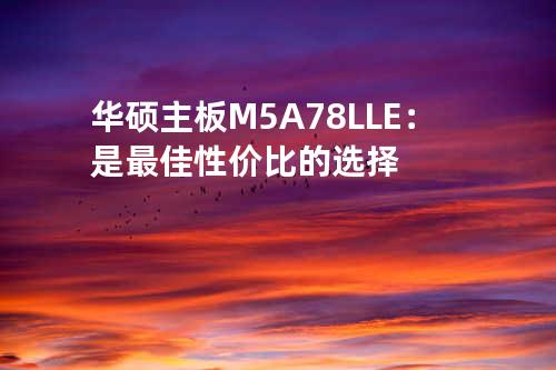 华硕主板 M5A78L LE：是最佳性价比的选择
